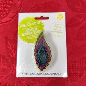 Wilton Leaf Cut-Out Cookie Cutter 6-pcs Set #1654 double-sided metal NEW